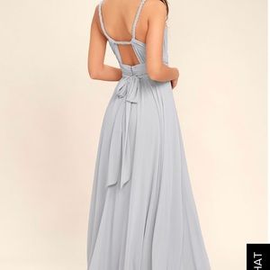 Lulu maxi grey bridesmaid dress